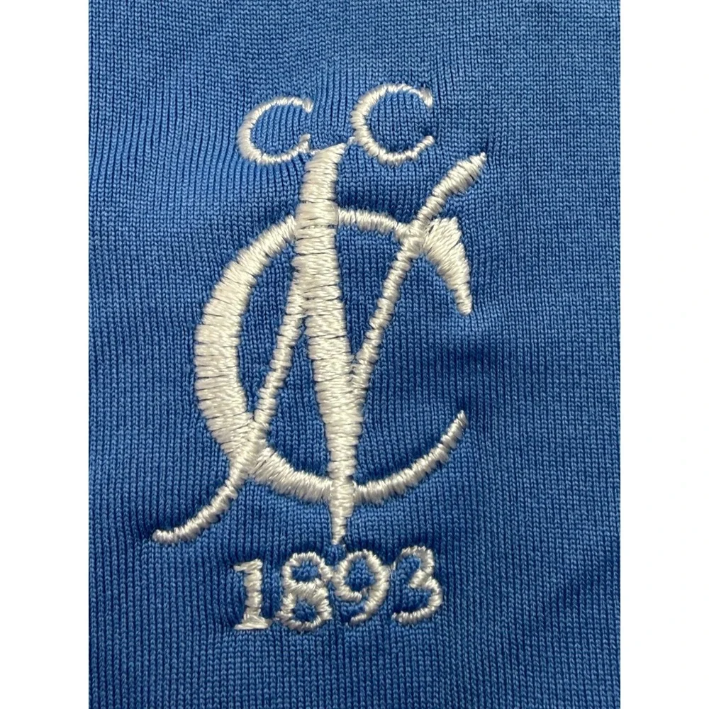Peter Millar‎ Summer Comfort /New Canaan CC Loge Blue Golf Polo Men's Large (i9)